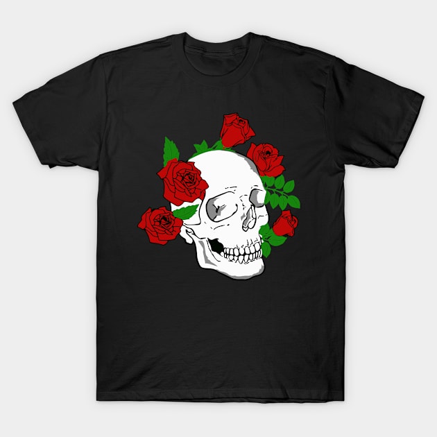 SKULL HEAD ROSES UNISEX T-Shirt by Proadvance